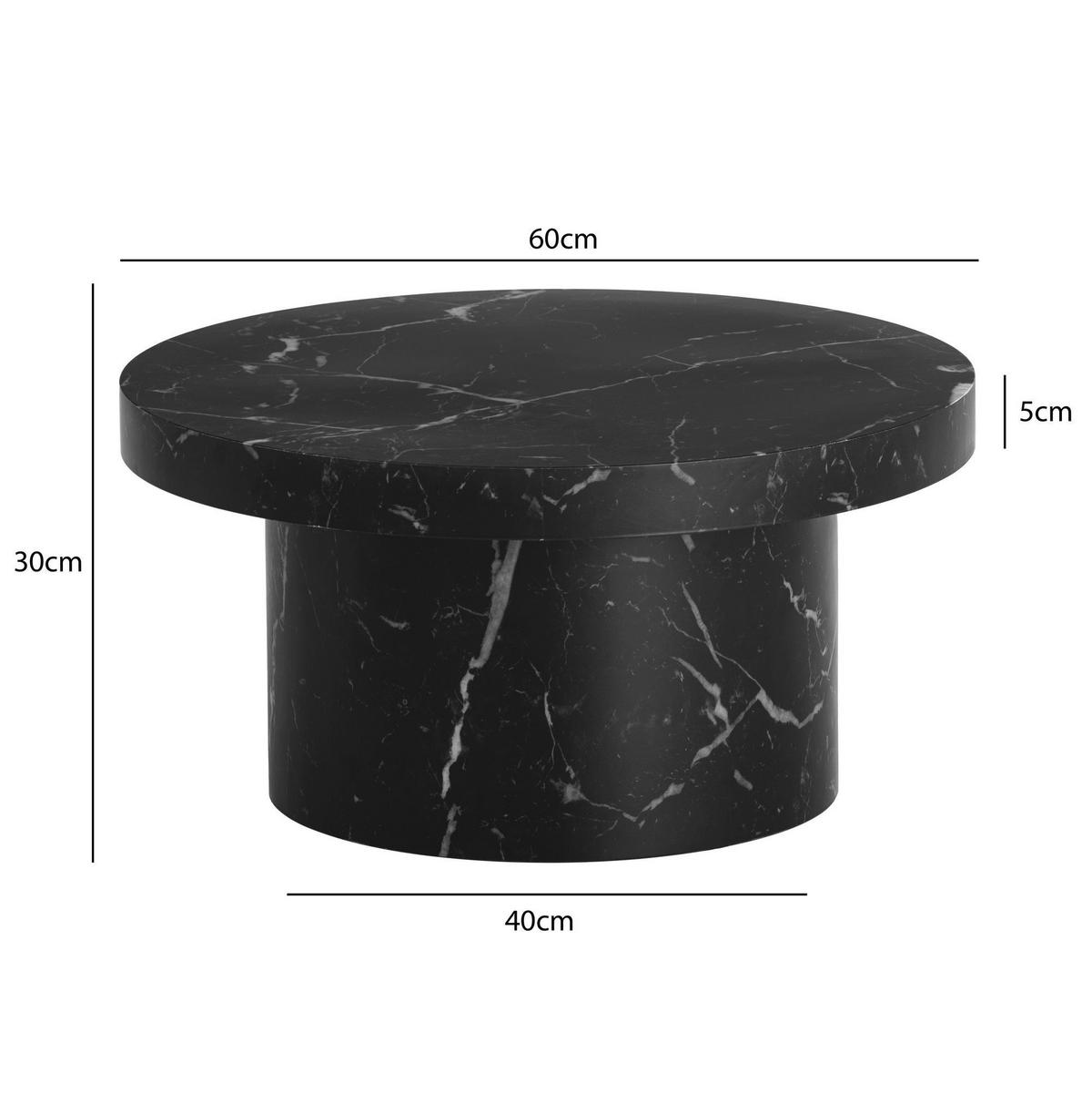 COUCHTISCH rund Schwarz  - Schwarz, Design, Holzwerkstoff (60/30cm) - Livetastic