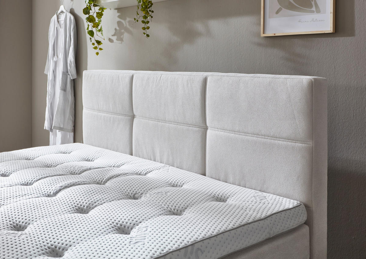 BOXSPRINGBETT 180/200 cm  in Beige  - Eichefarben/Beige, KONVENTIONELL, Holz/Textil (180/200cm) - Carryhome