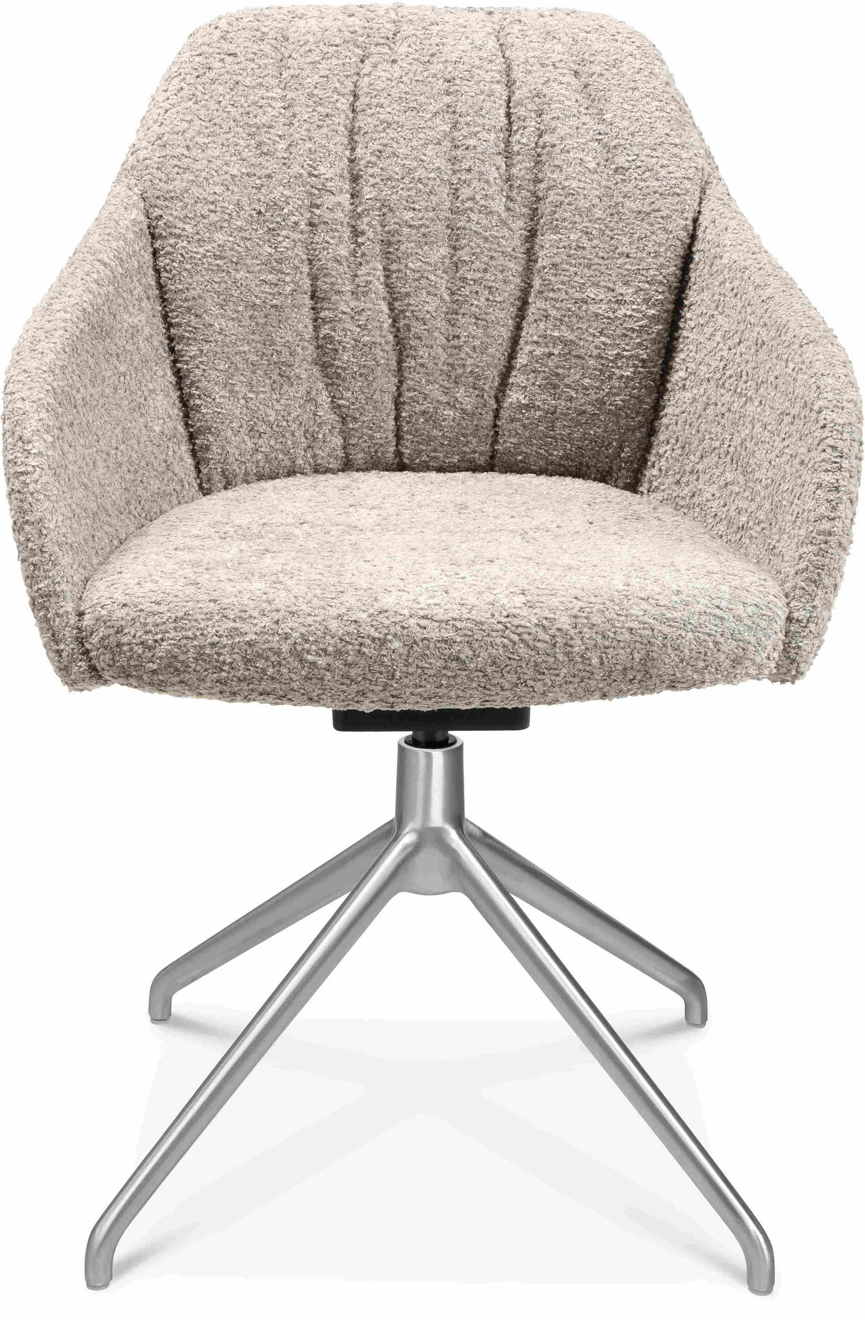 ARMLEHNSTUHL in Aluminium Bouclé - Greige/Alufarben, Design, Textil/Metall (58/81,5-84,5/60cm) - Johann Jakob