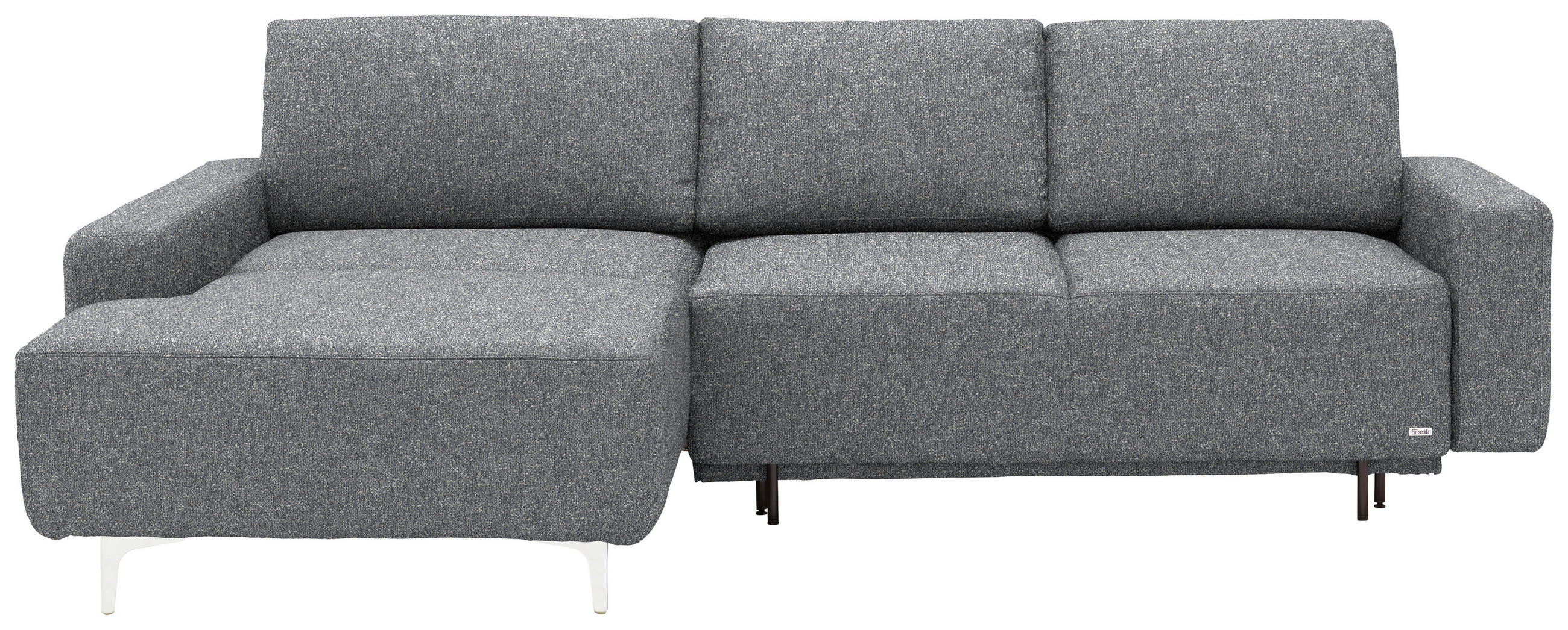 ECKSOFA  in Mikrovelours Grau  160/248 cm  - Alufarben/Grau, Design, Textil/Metall (160/248cm) - Sedda