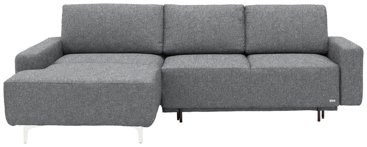 ECKSOFA  in Mikrovelours Grau  160/248 cm  - Alufarben/Grau, Design, Textil/Metall (160/248cm) - Sedda
