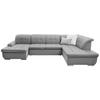 SOFFA i flatväv ljusgrå  - ljusgrå/silver, Design, metall/textil (145/342/208cm) - Livetastic