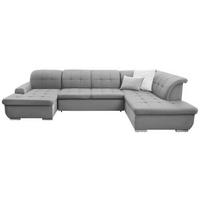 SOFFA i flatväv ljusgrå  - ljusgrå/silver, Design, metall/textil (145/342/208cm) - Livetastic