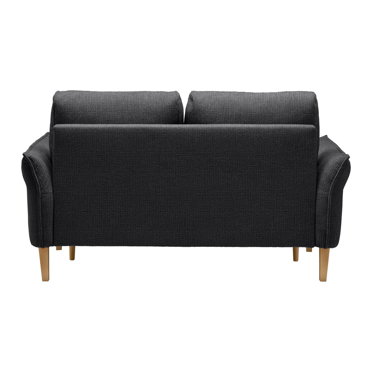 2-SITZER-SOFA in Webstoff Schwarz  - Eichefarben/Creme, Modern, Holz/Textil (150/85/92cm) - MID.YOU