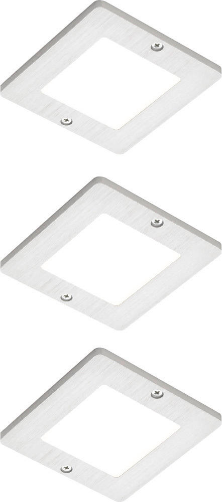 UNTERBAULEUCHTEN-SET - Edelstahlfarben/Alufarben, Basics, Kunststoff/Metall (8/8/0,5cm) - HKT