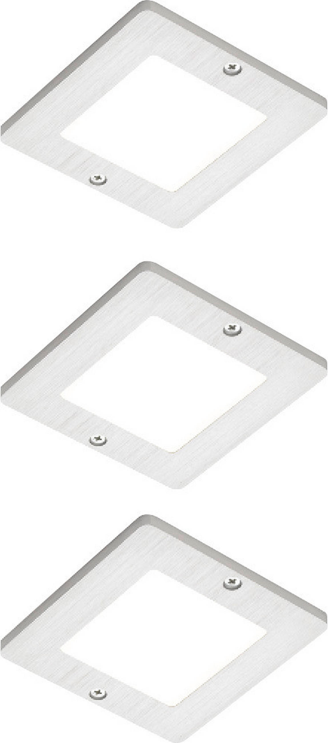 UNTERBAULEUCHTEN-SET - Edelstahlfarben/Alufarben, Basics, Kunststoff/Metall (8/8/0,5cm) - HKT