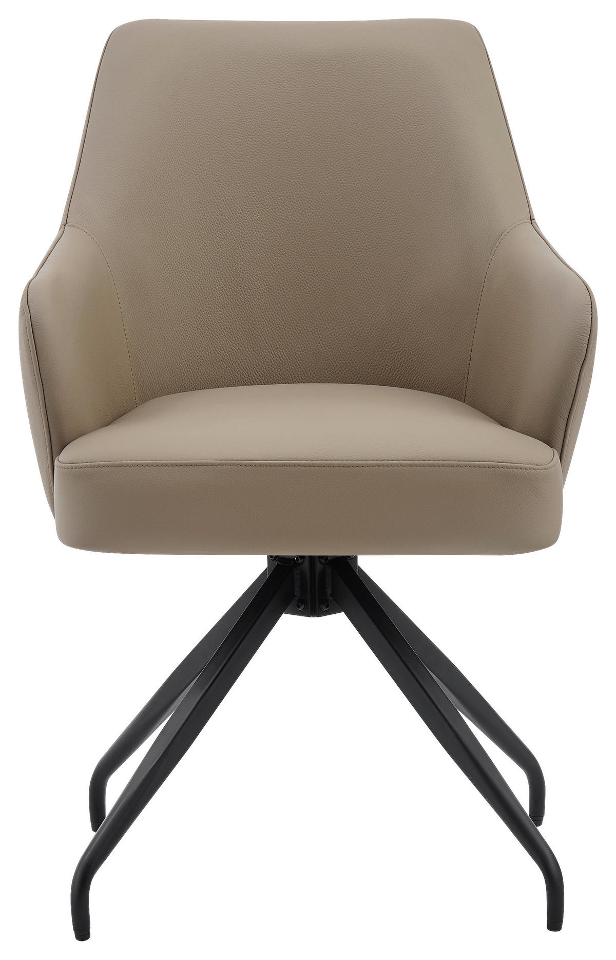 STOLICA S NASLONOM ZA RUKE  crna, taupe  drvo, metal, koža      - crna/taupe, Moderno, koža/drvo (57,5/83,5/63cm) - Livetastic