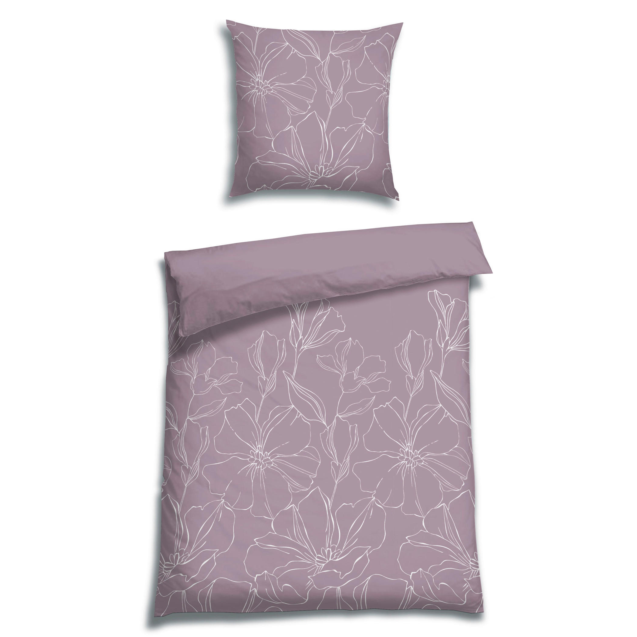 BETTWÄSCHE 2-teilig Satin 135/200 cm  - Lila, Basics, Textil (135/200cm) - Florella