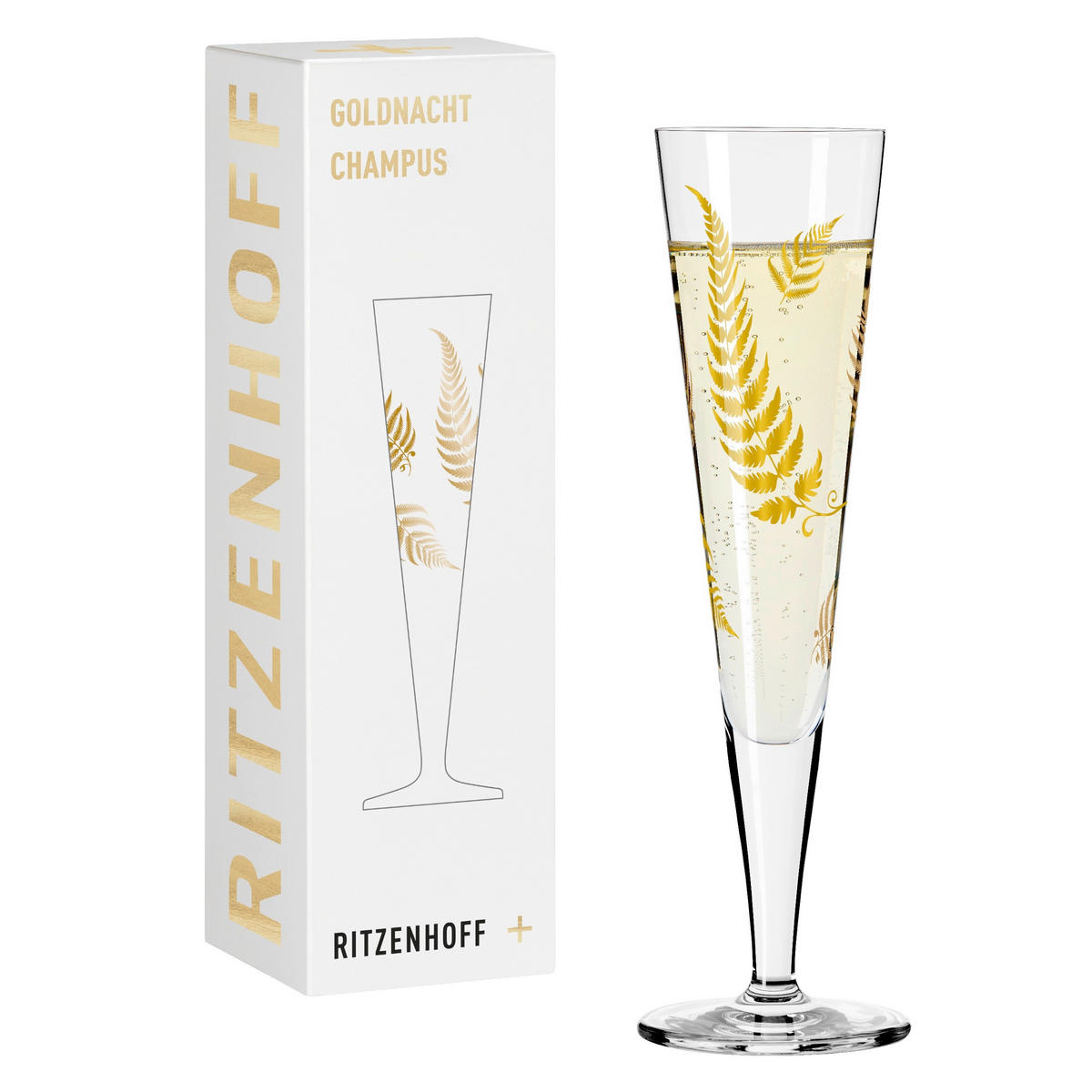 CHAMPAGNERGLAS 205 ml  - Transparent/Goldfarben, Design, Glas (7.2/24.0cm) - Ritzenhoff