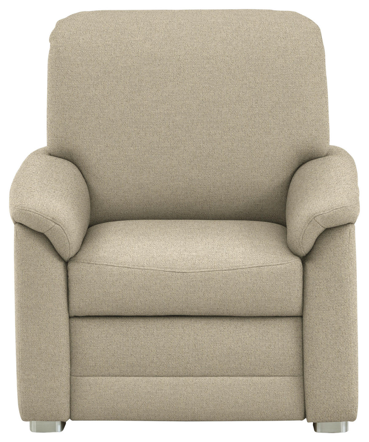 SESSEL Chenille Sandfarben  - Sandfarben/Alufarben, Konventionell, Textil/Metall (88/96/89cm) - Beldomo Comfort