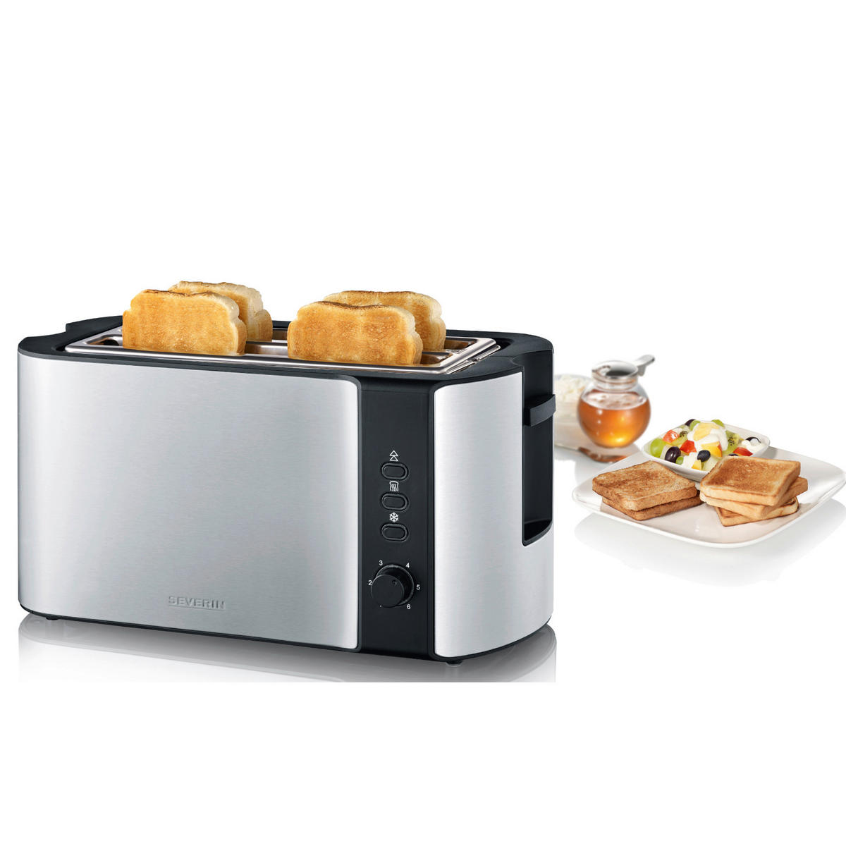 TOASTER  - Edelstahlfarben/Schwarz, Kunststoff/Metall (38/16,5/19cm) - Severin