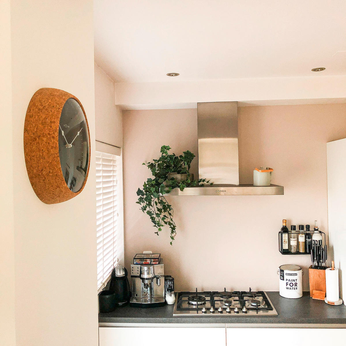 WANDUHR Braun, Grau 30/30/8 cm  - Braun/Grau, Basics, Glas/Holz (30/30/8cm)