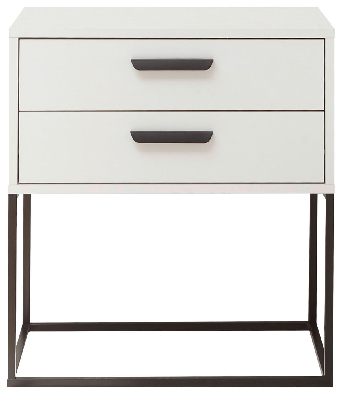 NOČNÍ STOLEK, černá, bílá, 60/65/38,5 cm - bílá/černá, Moderní, kov/kompozitní dřevo (60/65/38,5cm) - Livetastic
