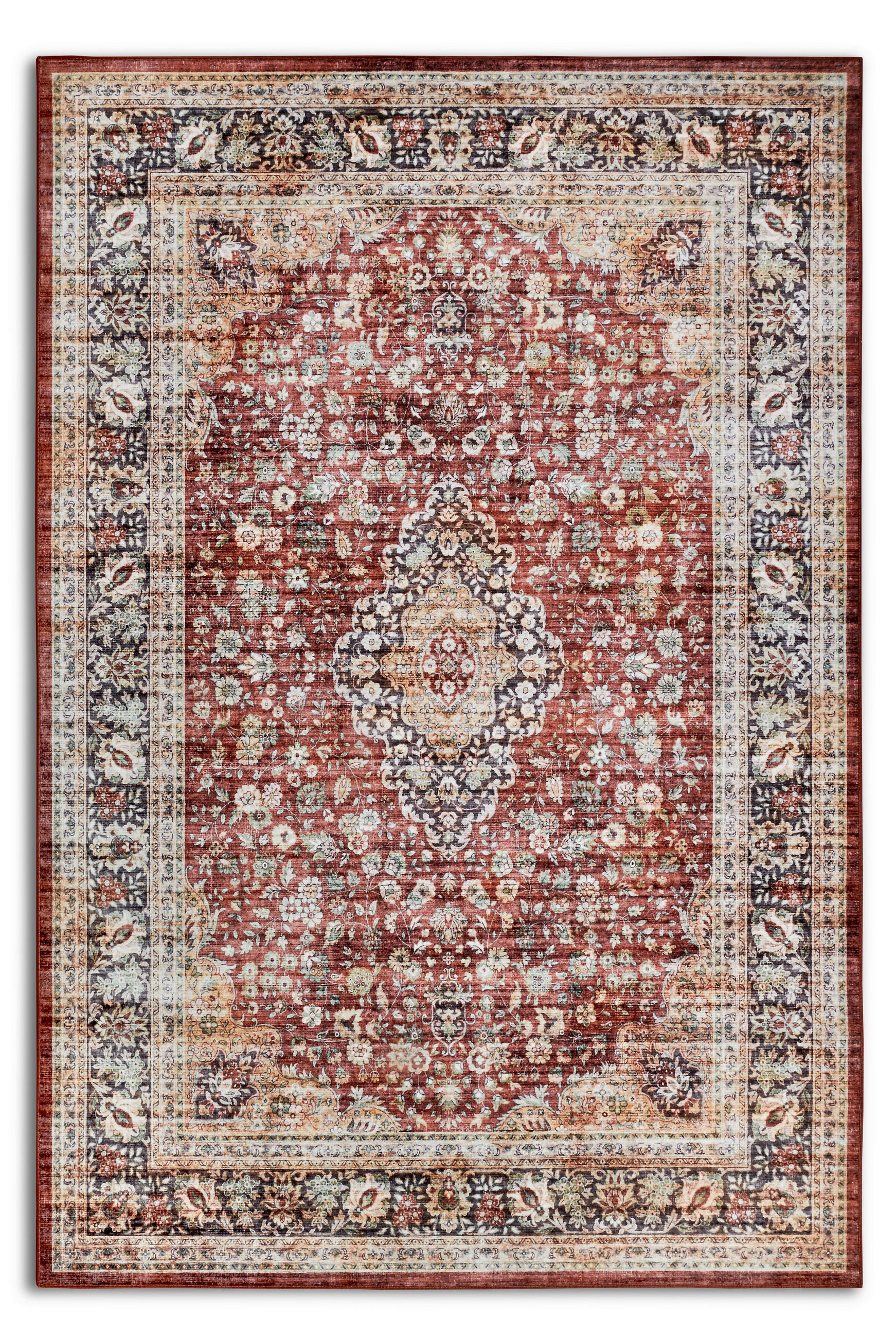 VINTAGE-TEPPICH 80/150/150 cm Asya Dunkelblau, Dunkelrot  - Dunkelblau/Dunkelrot, Design, Kunststoff/Textil (80/150/150cm) - Novel