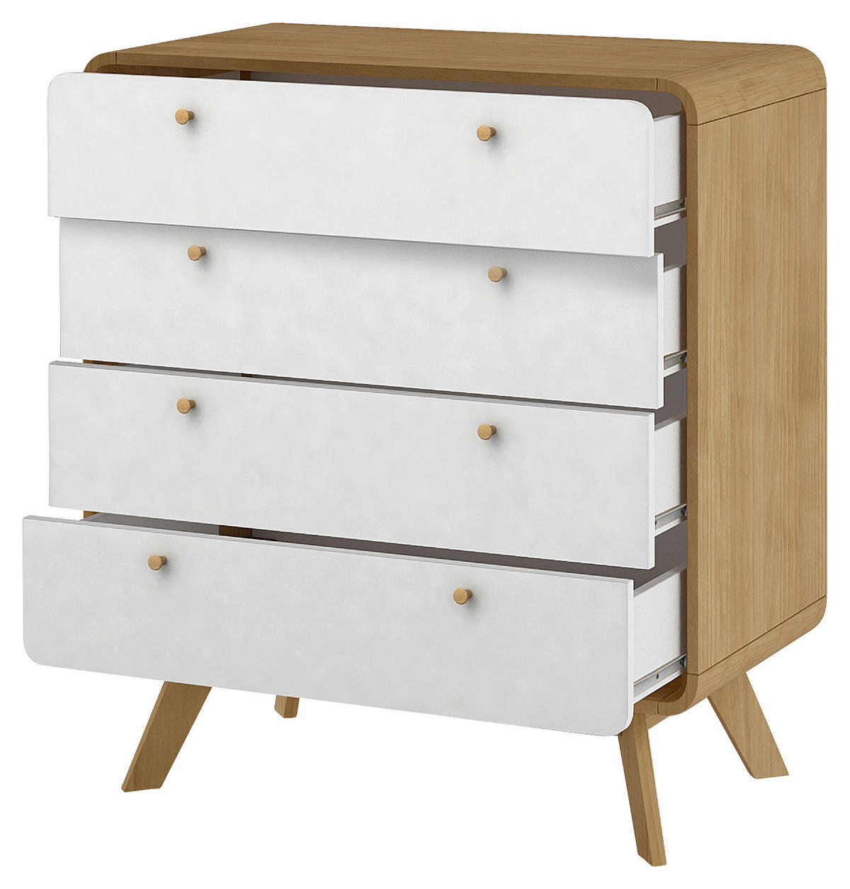 KOMMODE  in 80/88/39 cm  - Eichefarben/Weiß, Design, Holzwerkstoff (80/88/39cm) - MID.YOU