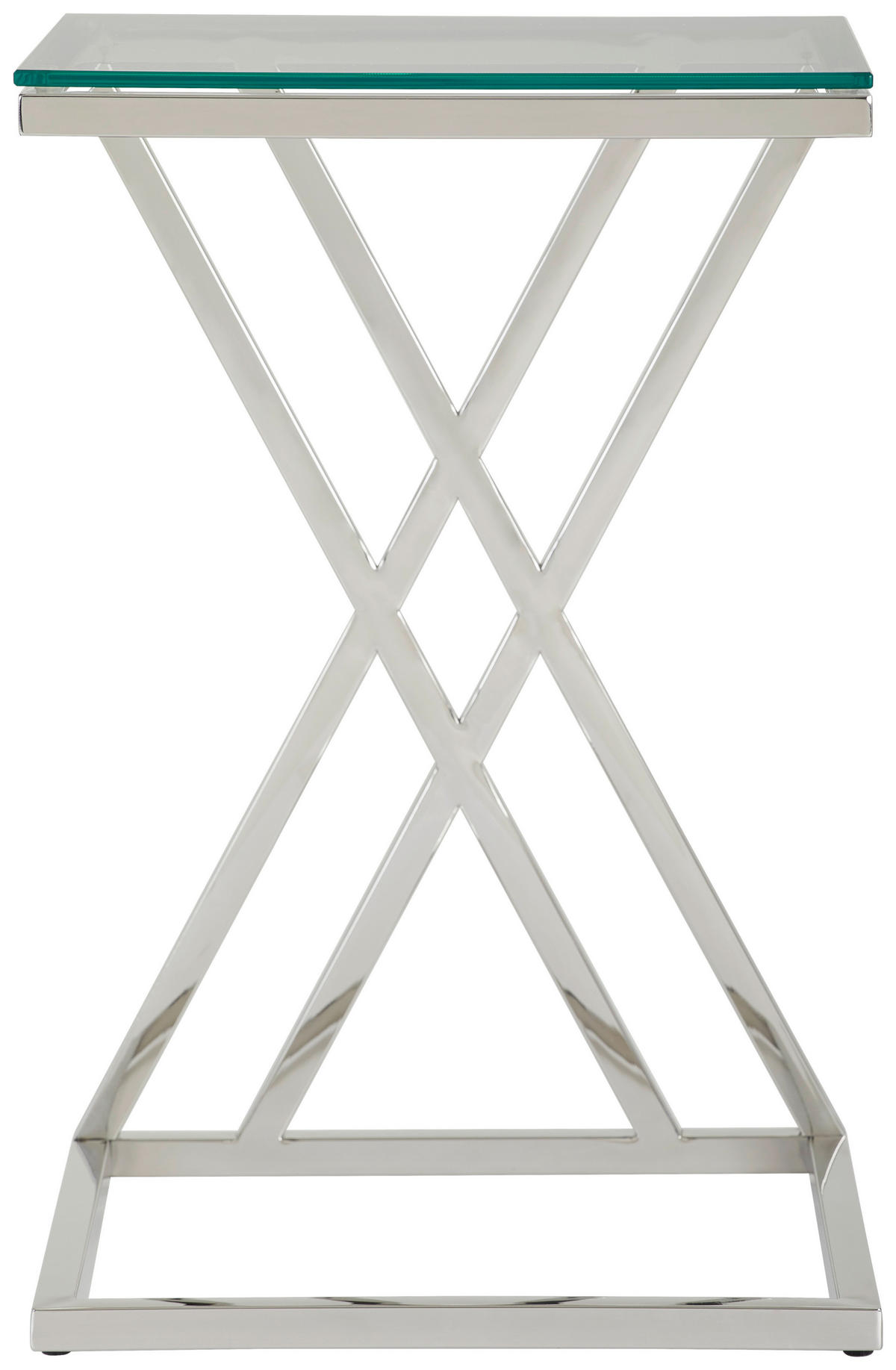 BEISTELLTISCH 40/40/60 cm Silberfarben, Klar quadratisch  - Klar/Silberfarben, Trend, Glas/Metall (40/40/60cm) - Xora