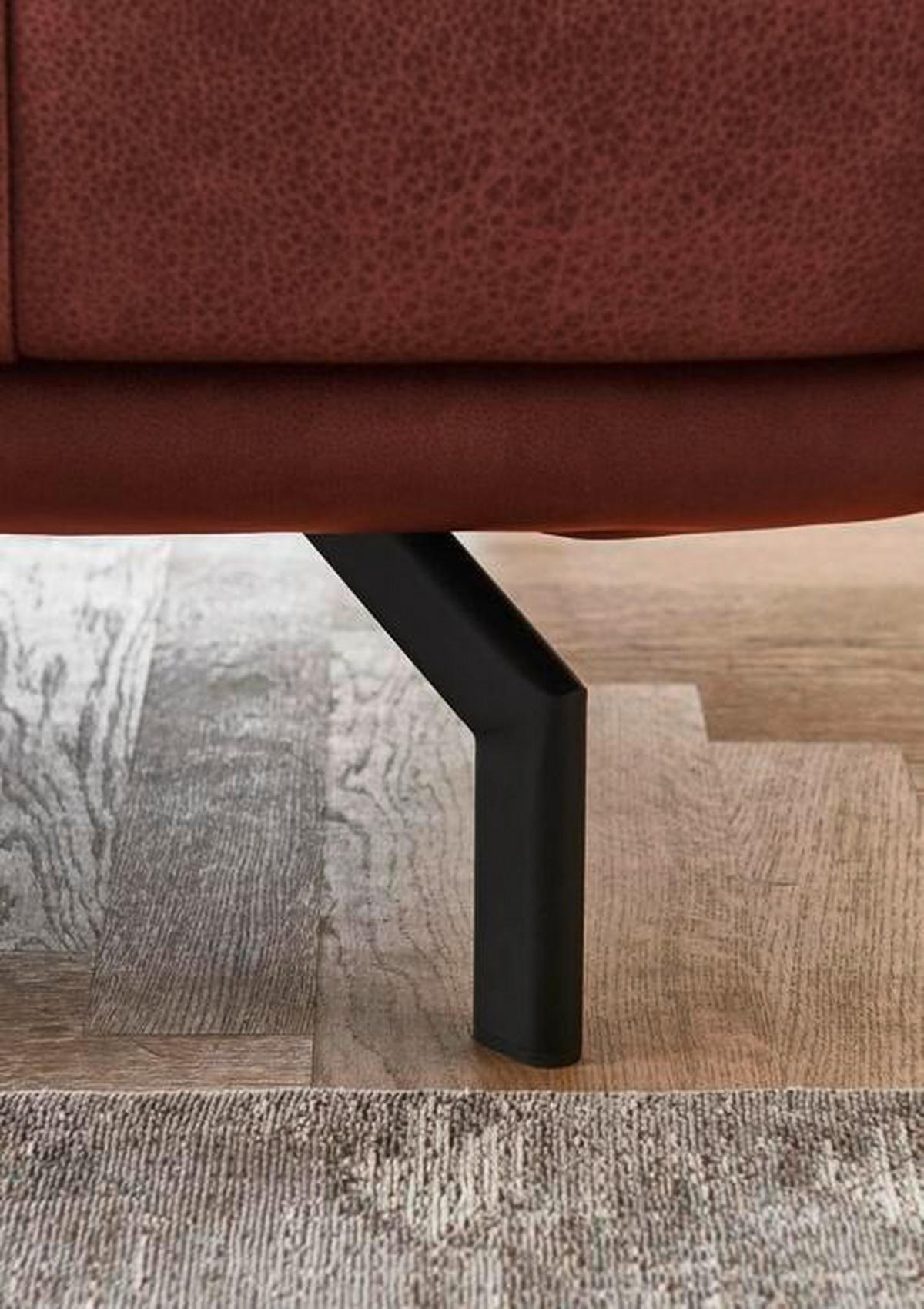 ECKSOFA in Echtleder Weinrot  - Chromfarben/Weinrot, Design, Leder/Metall (255/325cm) - Dieter Knoll