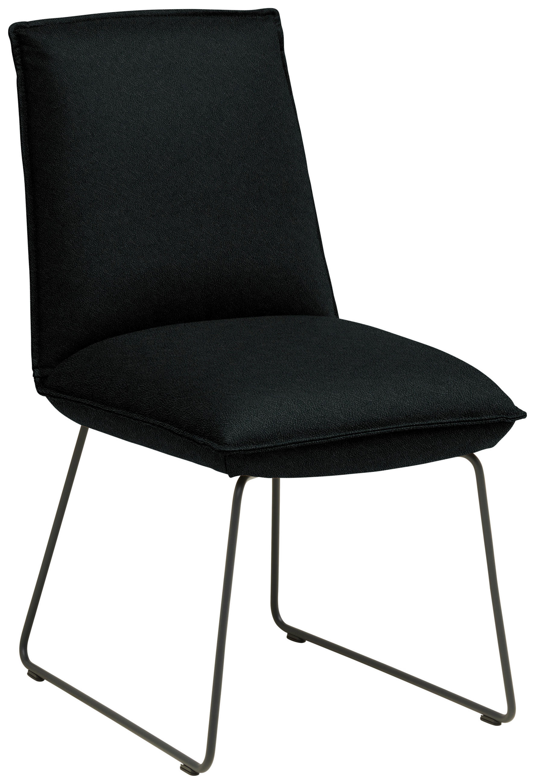 STUHL  Lederauswahl, Stoffauswahl, abwischbar  Echtleder  - Graphitfarben/Schwarz, Design, Leder/Metall (52/85/66cm) - Cassando