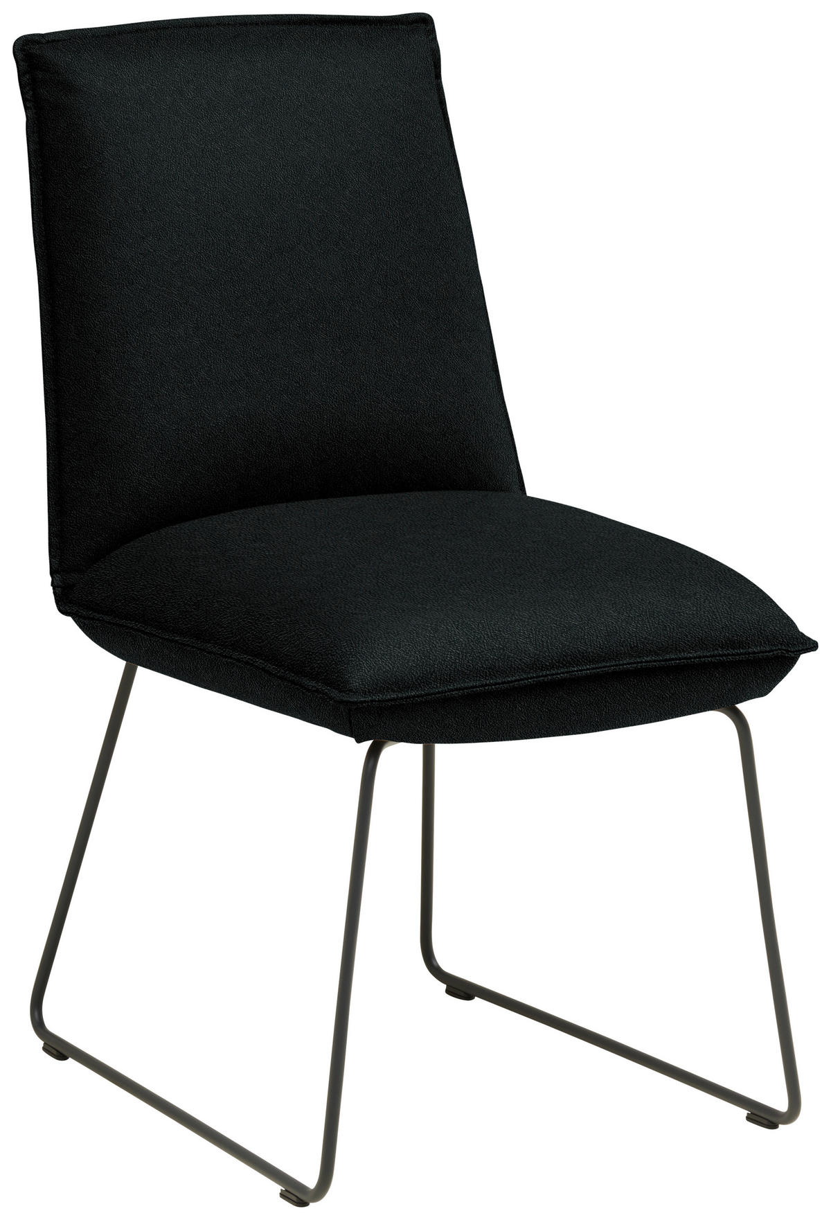 STUHL  Lederauswahl, Stoffauswahl, abwischbar  Echtleder  - Graphitfarben/Schwarz, Design, Leder/Metall (52/85/66cm) - Cassando