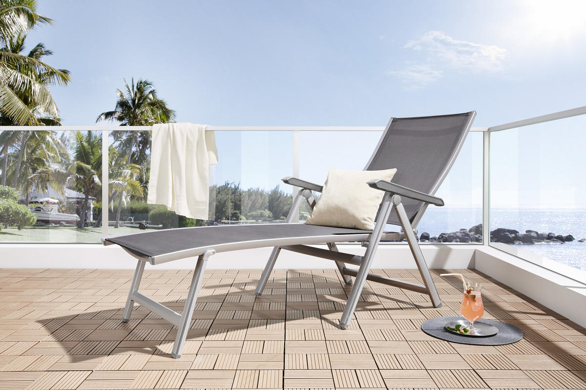 NAPOZÓÁGY 70/104/140 cm  - ezüstszínű/antracit, Design, textil/fém (70/104/140cm) - MWH