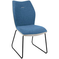 STUHL  in Eisen Webstoff  - Blau/Schwarz, Design, Textil/Metall (46/90,5/65cm) - Novel