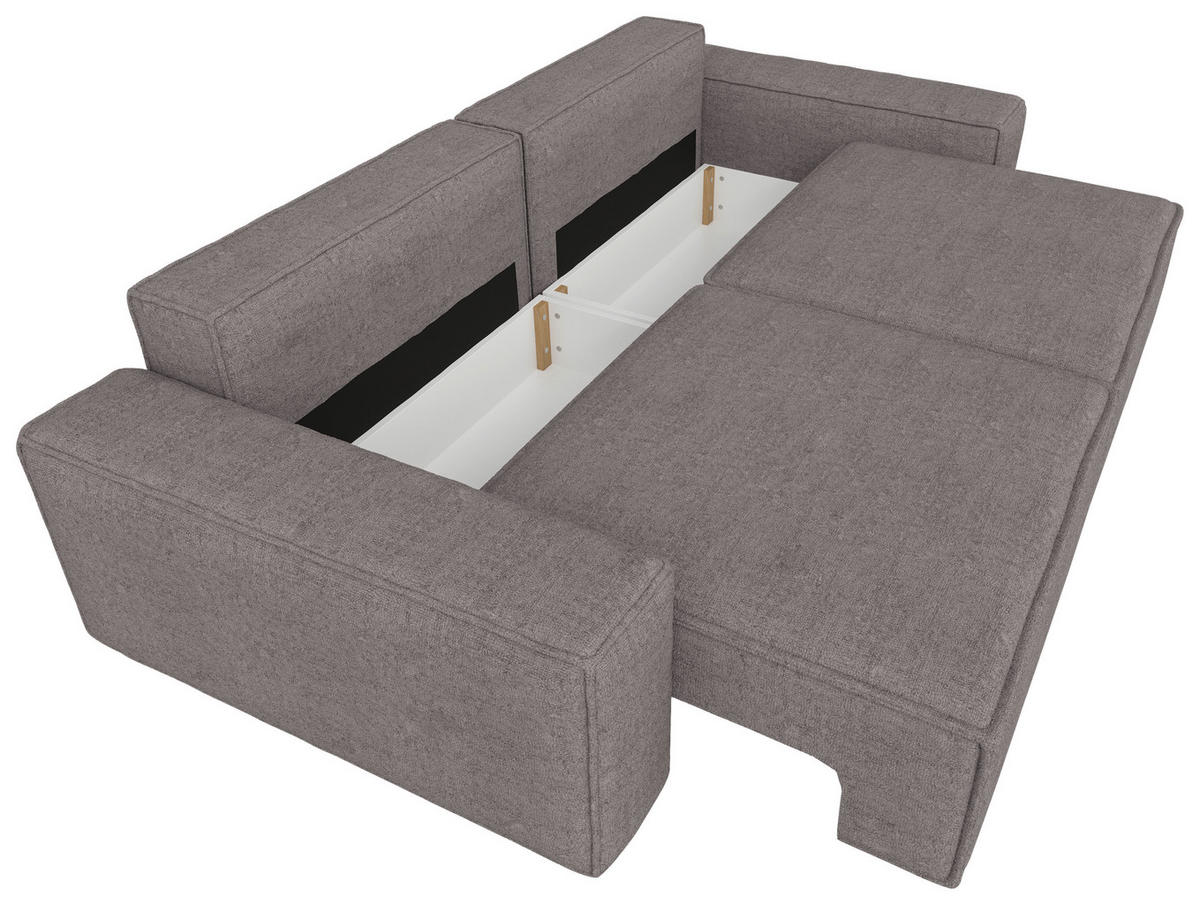 SCHLAFSOFA Webstoff Dunkelgrau  - Dunkelgrau/Schwarz, KONVENTIONELL, Kunststoff/Textil (256/83/115cm) - Carryhome