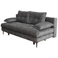 SCHLAFSOFA  mit Liegefunktion, Schlafen auf Sitzhöhe, Rücken echt Chenille Graphitfarben  - Schwarz/Graphitfarben, KONVENTIONELL, Textil/Metall (203/94/96cm) - Carryhome