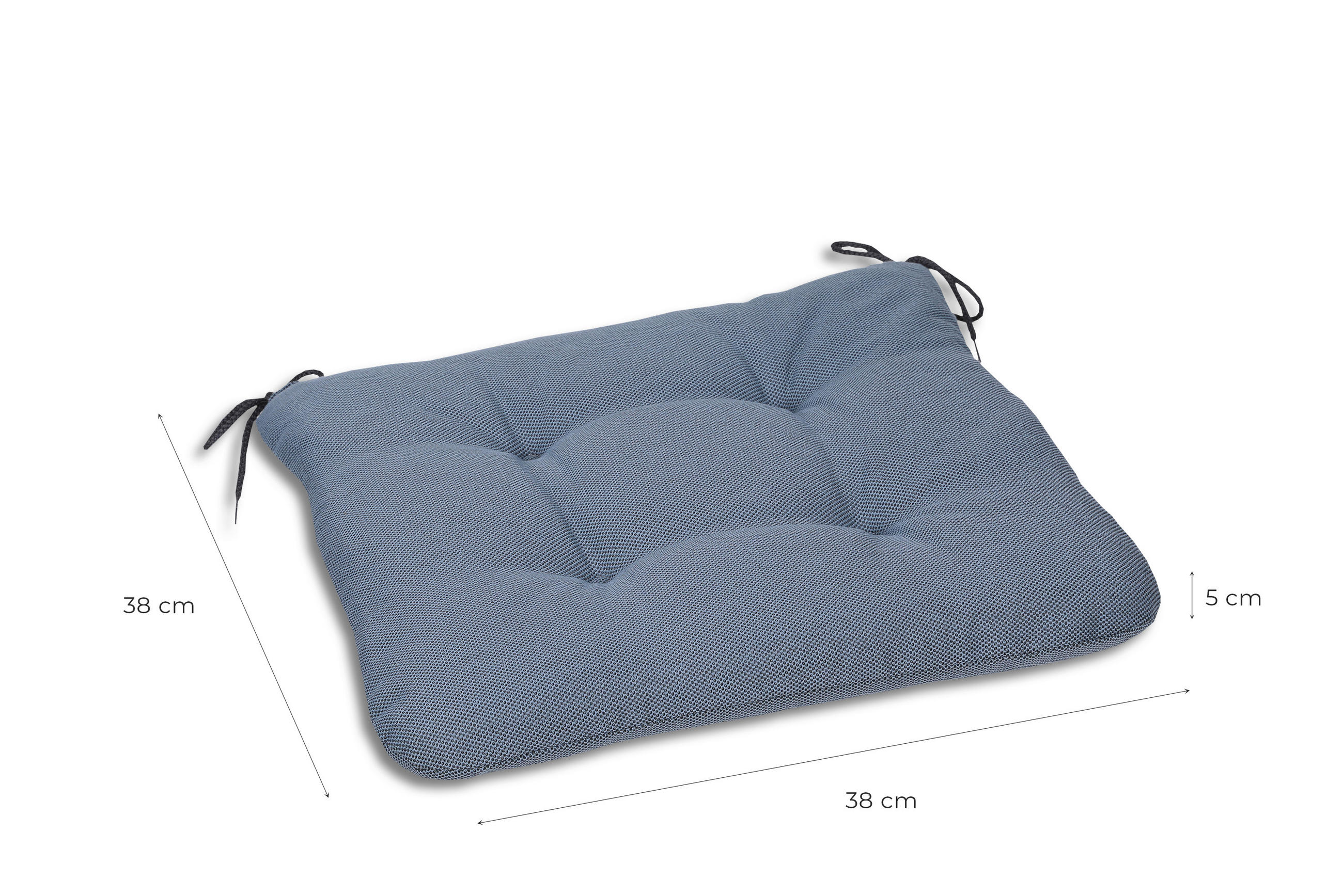 GARTENSITZKISSENSET Uni  - Blau, Basics, Textil (38/5/38cm)