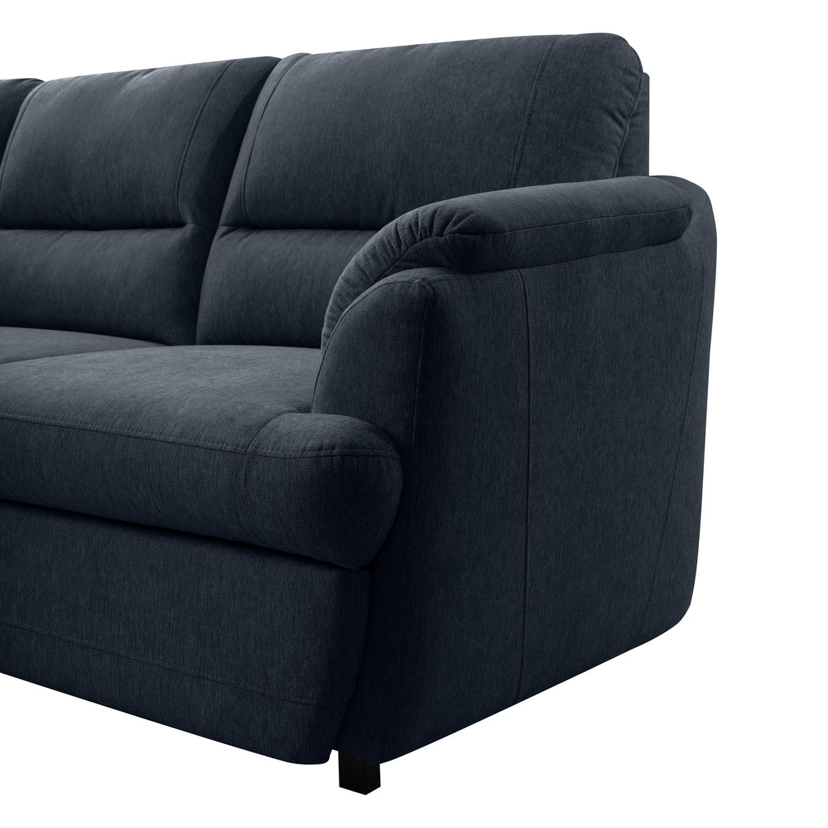 ECKSOFA Dunkelblau  - Greige/Schwarz, Basics, Holz/Textil (200/240cm) - MID.YOU