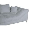 ECKSOFA Silberfarben Chenille  - Chromfarben/Silberfarben, KONVENTIONELL, Textil/Metall (227/329cm) - Carryhome