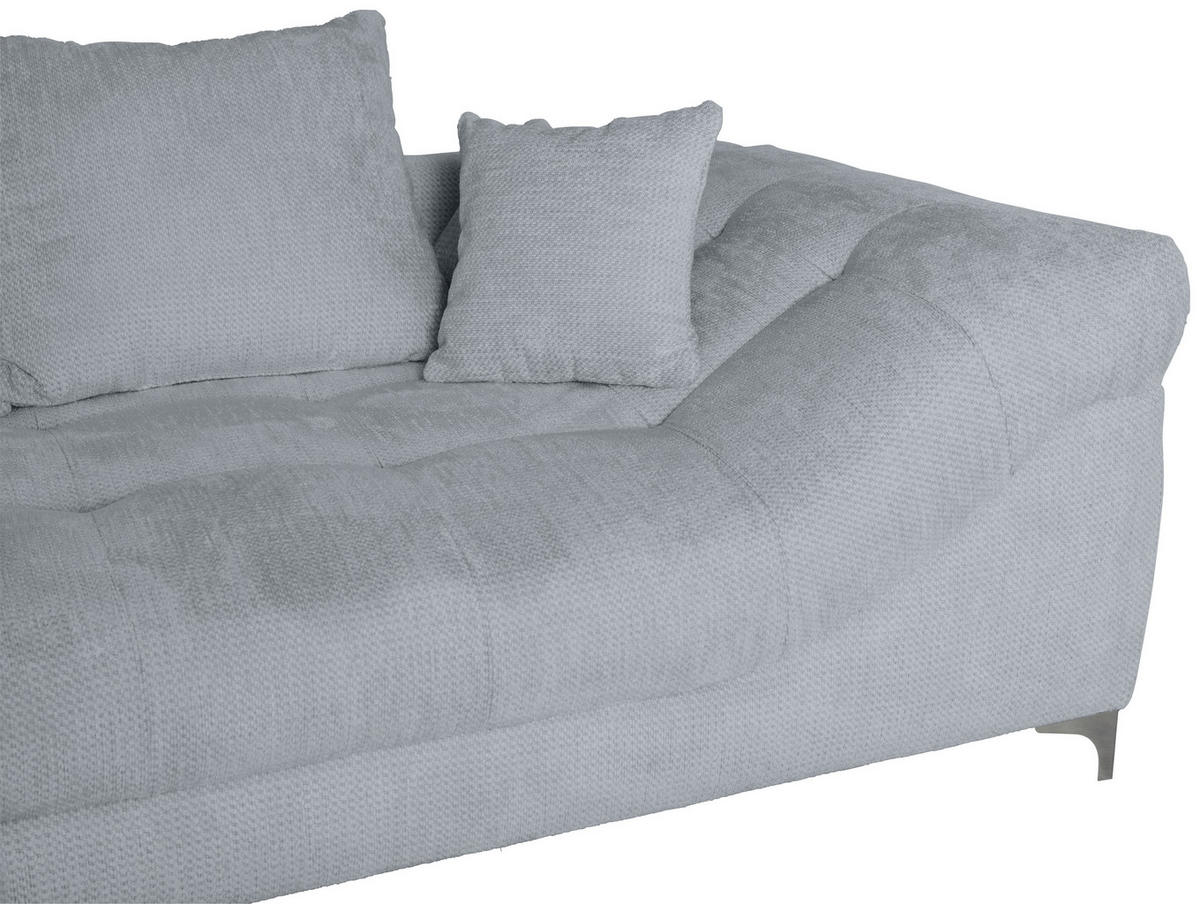 ECKSOFA Silberfarben Chenille  - Chromfarben/Silberfarben, KONVENTIONELL, Textil/Metall (227/329cm) - Carryhome