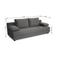SCHLAFSOFA Taras  mit Stoffauswahl Cord Dunkelgrau  - Dunkelgrau/Schwarz, Design, Kunststoff/Textil (197/77/81cm) - Xora