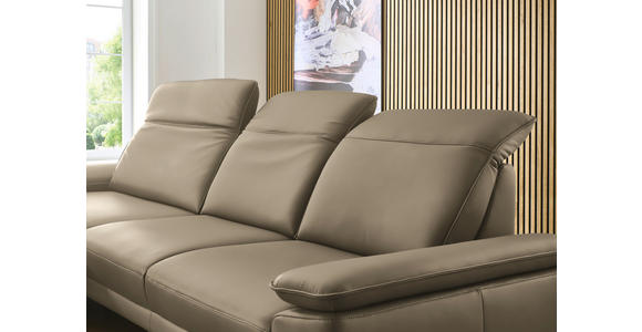 ECKSOFA in Echtleder Hellbraun 193/332 cm - Hellbraun/Schwarz, Design, Leder/Metall (193/332cm) - Dieter Knoll
