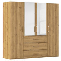 DREHTÜRENSCHRANK 201/197/60 cm,  in Eichefarben, 4 Tür(en)  - Eichefarben, Design, Glas/Holzwerkstoff (201/197/60cm) - Novel