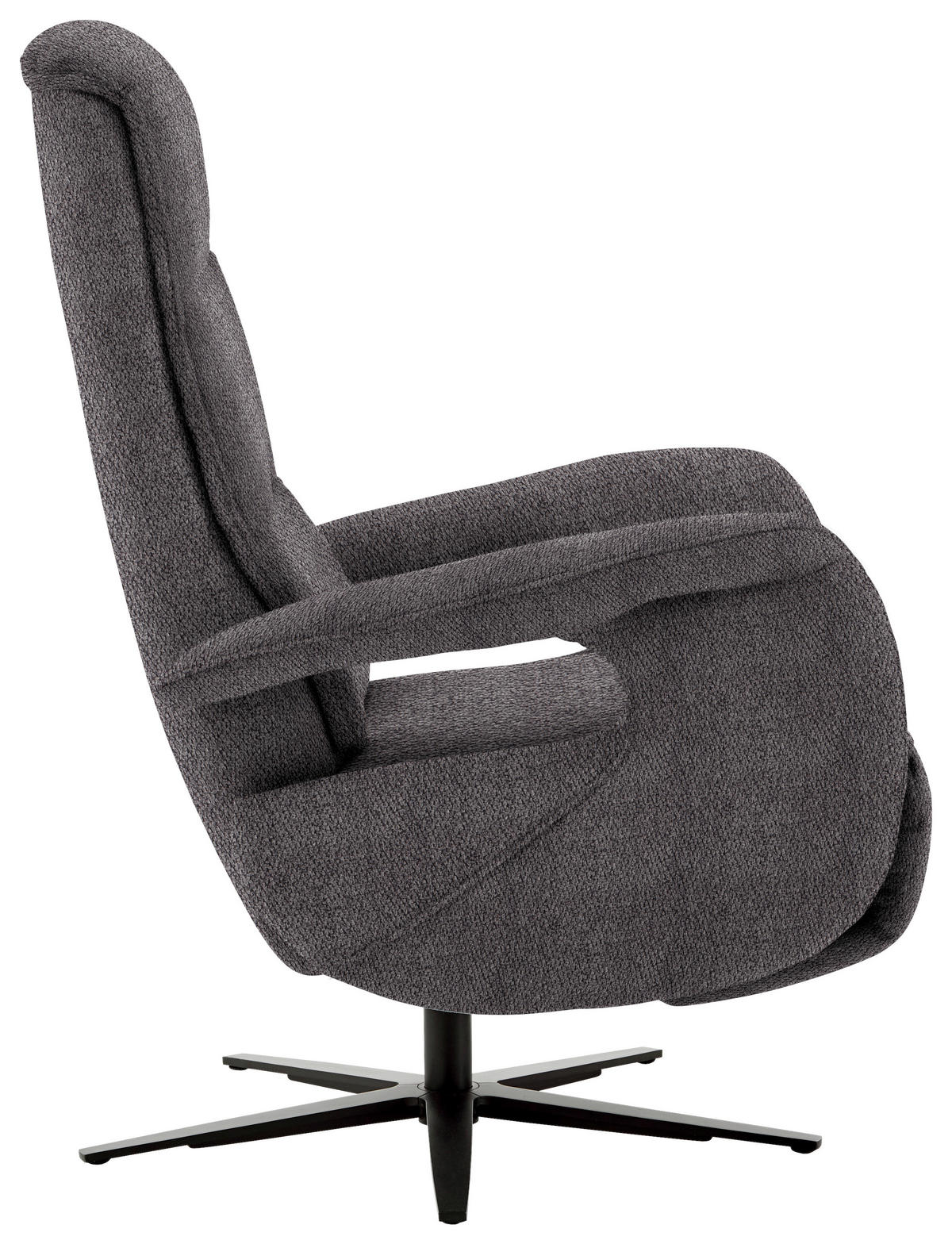 RELAXSESSEL in Textil Anthrazit  - Anthrazit/Schwarz, Design, Textil/Metall (71/112/83-176cm) - Beldomo Style