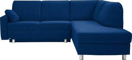 ECKSOFA in Chenille Dunkelblau  227/208 cm  - Alufarben/Dunkelblau, KONVENTIONELL, Textil/Metall (227/208cm) - Sedda