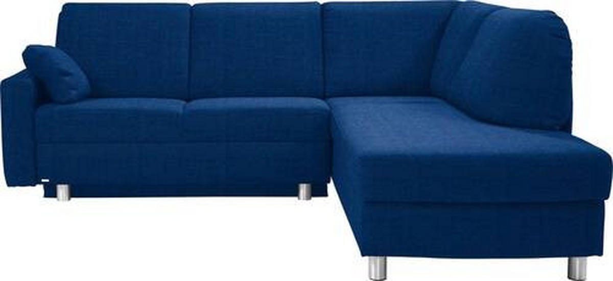 ECKSOFA in Chenille Dunkelblau  227/208 cm  - Alufarben/Dunkelblau, KONVENTIONELL, Textil/Metall (227/208cm) - Sedda