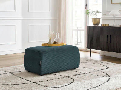 HOCKER ATILLA Cord Dunkelblau  - Schwarz/Dunkelblau, MODERN, Kunststoff/Textil (92/44/48cm)