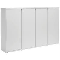 OMARA ZA ČEVLJE bela - bela/barve aluminija, Moderno, umetna masa/leseni material (192,7/120/33,8cm) - Xora