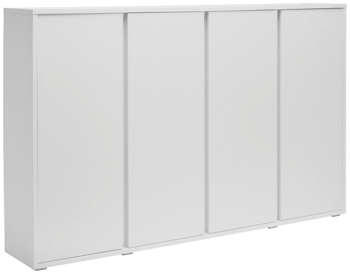 OMARA ZA ČEVLJE bela - bela/barve aluminija, Moderno, umetna masa/leseni material (192,7/120/33,8cm) - Xora