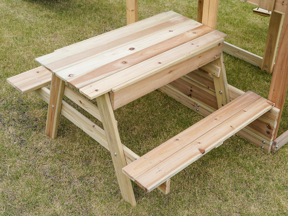 SPIELTURM 366/267/383 cm  - Blau, Konventionell, Holz (366/267/383cm)