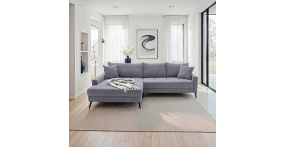 ECKSOFA  in Cord Grau  173/280 cm  - Schwarz/Grau, KONVENTIONELL, Textil/Metall (173/280cm) - Hom`in