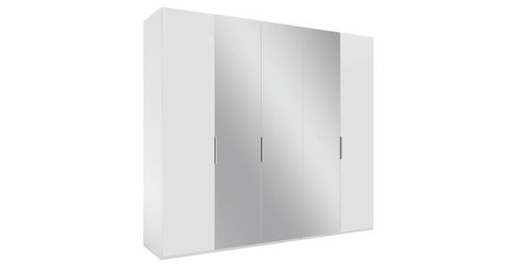 DREHTÜRENSCHRANK 250/223/62 cm 5-türig Weiß - Alufarben/Weiß, KONVENTIONELL, Glas/Holzwerkstoff (250/223/62cm) - Novel