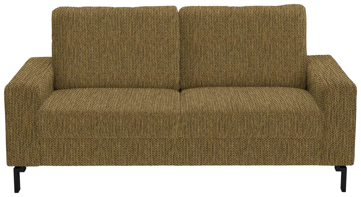 2-SITZER-SOFA  in Flachgewebe Messingfarben  - Messingfarben/Schwarz, Design, Textil/Metall (178/86/97cm) - Hom`in