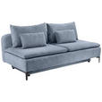 SCHLAFSOFA in Flachgewebe Blau  - Blau/Dunkelgrau, Design, Textil/Metall (203/75/100cm) - Carryhome