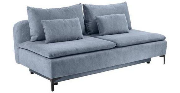 SCHLAFSOFA in Flachgewebe Blau  - Blau/Dunkelgrau, Design, Textil/Metall (203/75/100cm) - Carryhome