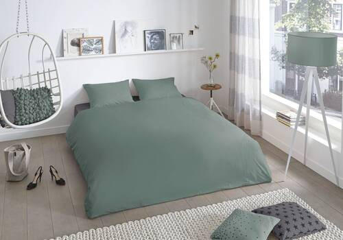 WENDEBETTWÄSCHE Good Morning Renforcé 135/200 cm  - Olivgrün/Grün, Basics, Textil (135/200cm) - MID.YOU