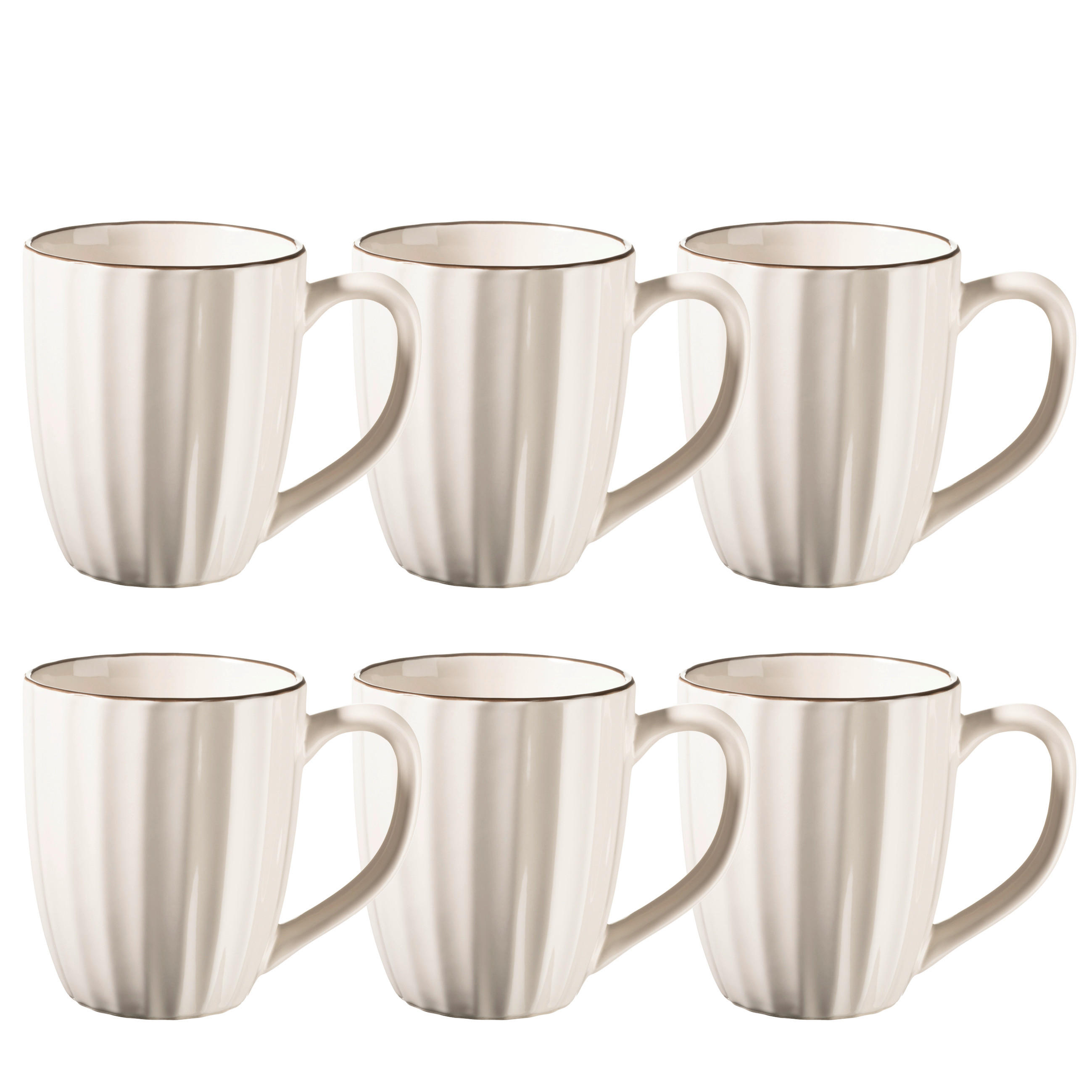 TASSENSET OSITA 6-teilig  - Beige/Weiß, Basics, Keramik (9/10,5cm) - Mäser