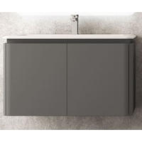 BAZĂ CU LAVOAR 95/57/49 cm  - alb/negru, Basics, plastic/material pe bază de lemn (95/57/49cm) - Welnova
