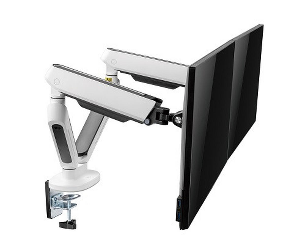 MONITOR-HALTERUNG Metall, Kunststoff Weiß  - Weiß, Design, Kunststoff/Metall (105/62,2/15,2cm) - Boxxx